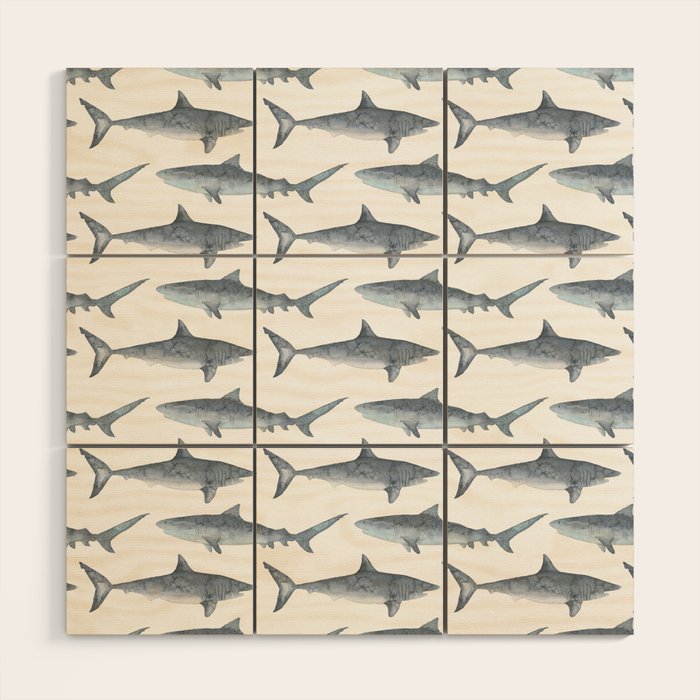 Sharks Wood Wall Art Gallery Image 1