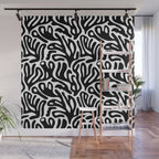 Matisse Style Organic Shapes Free Form Cut Outs Pattern Black On White Wall Mural Gallery Image 1