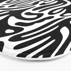 Matisse Style Organic Shapes Free Form Cut Outs Pattern Black On White Bath Mat Gallery Image 3