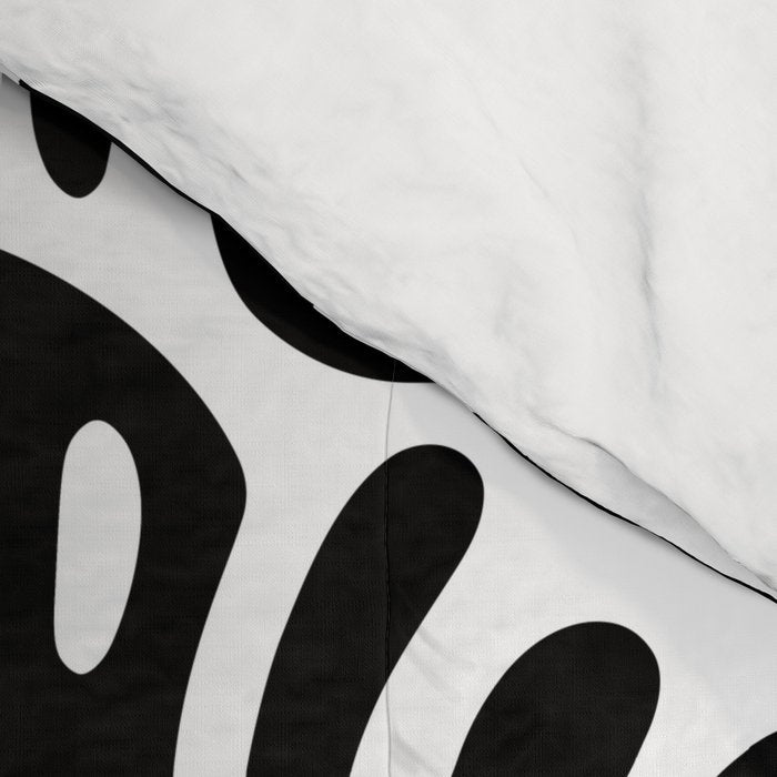 Matisse Style Organic Shapes Free Form Cut Outs Pattern Black On White Comforter Gallery Image 4