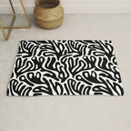 Matisse Style Organic Shapes Free Form Cut Outs Pattern Black On White Rug Gallery Image 1