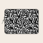 Matisse Style Organic Shapes Free Form Cut Outs Pattern Black On White Laptop Sleeve Gallery Image 1