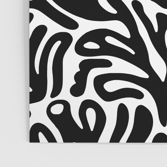 Matisse Style Organic Shapes Free Form Cut Outs Pattern Black On White Poster Gallery Image 3