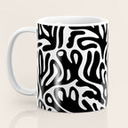 Matisse Style Organic Shapes Free Form Cut Outs Pattern Black On White Coffee Mug Gallery Image 3