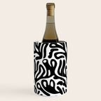 Matisse Style Organic Shapes Free Form Cut Outs Pattern Black On White Wine Chiller Gallery Image 2