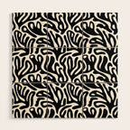 Matisse Style Organic Shapes Free Form Cut Outs Pattern Black On White Wood Wall Art Gallery Image 1