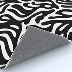 Matisse Style Organic Shapes Free Form Cut Outs Pattern Black On White Rug Gallery Image 4