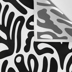 Matisse Style Organic Shapes Free Form Cut Outs Pattern Black On White Wall Tapestry Gallery Image 3