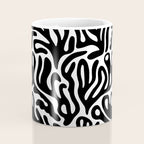 Matisse Style Organic Shapes Free Form Cut Outs Pattern Black On White Coffee Mug Gallery Image 4
