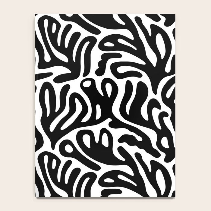 Matisse Style Organic Shapes Free Form Cut Outs Pattern Black On White Notebook Gallery Image 4