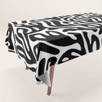 Matisse Style Organic Shapes Free Form Cut Outs Pattern Black On White Tablecloth Gallery Image 1