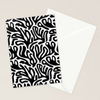 Matisse Style Organic Shapes Free Form Cut Outs Pattern Black On White Stationery Card Gallery Image 2