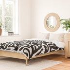 Matisse Style Organic Shapes Free Form Cut Outs Pattern Black On White Duvet Cover Gallery Image 2