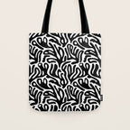 Matisse Style Organic Shapes Free Form Cut Outs Pattern Black On White Tote Bag Gallery Image 1