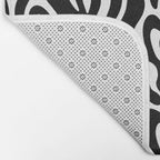 Matisse Style Organic Shapes Free Form Cut Outs Pattern Black On White Bath Mat Gallery Image 2