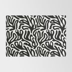Matisse Style Organic Shapes Free Form Cut Outs Pattern Black On White Rug Gallery Image 2