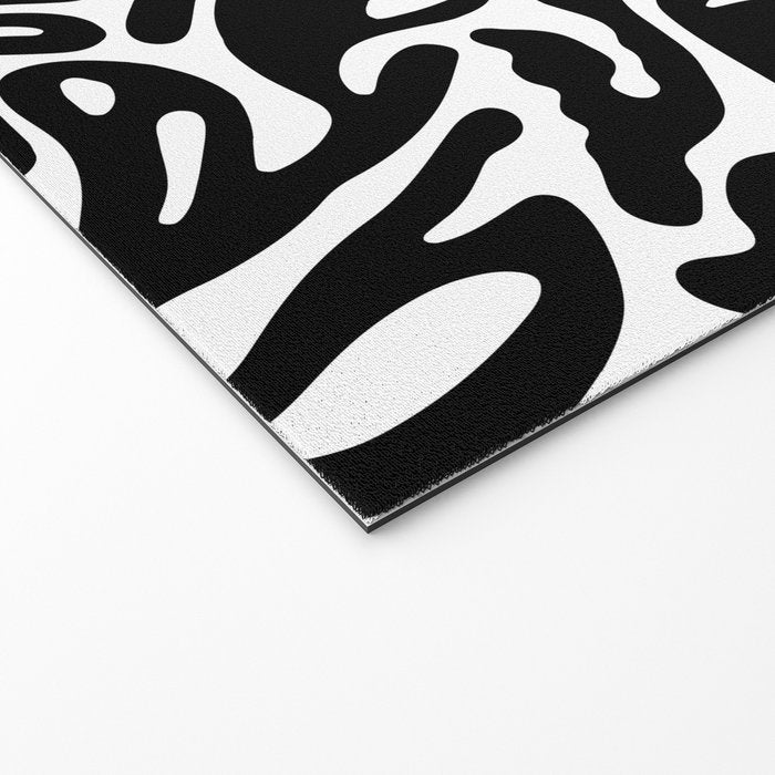 Matisse Style Organic Shapes Free Form Cut Outs Pattern Black On White Welcome Mat Gallery Image 2