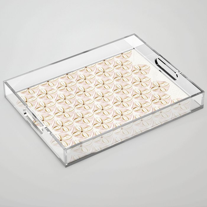 Rose Gold Watercolor Tile Acrylic Tray Gallery Image 1