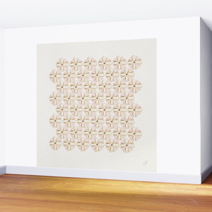 Rose Gold Watercolor Tile Wall Mural Gallery Image 2