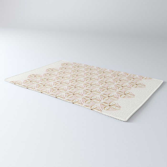 Rose Gold Watercolor Tile Rug Gallery Image 3