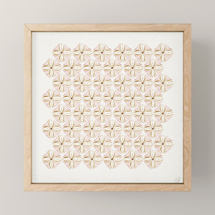 Rose Gold Watercolor Tile Mini Art Print Gallery Image 1