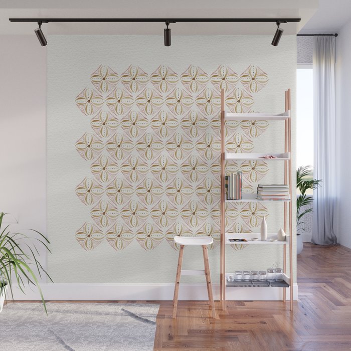 Rose Gold Watercolor Tile Wall Mural Gallery Image 1