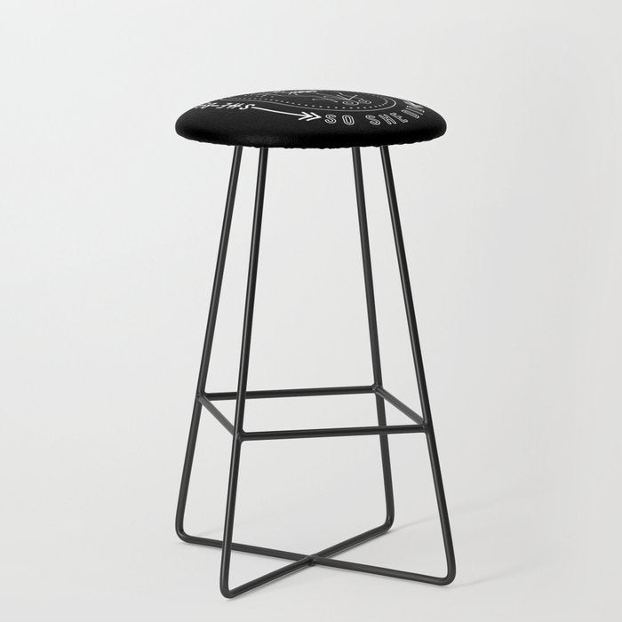 She Believed She Could So She Did - White Ink on Black Stool Gallery Image 1