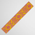 Art Deco Chic: Pink Flowers on Mustard Yellow Table Runner Gallery Image 3