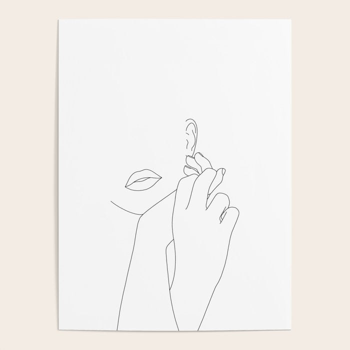Minimalist face illustration - Fleur Poster Gallery Image 4