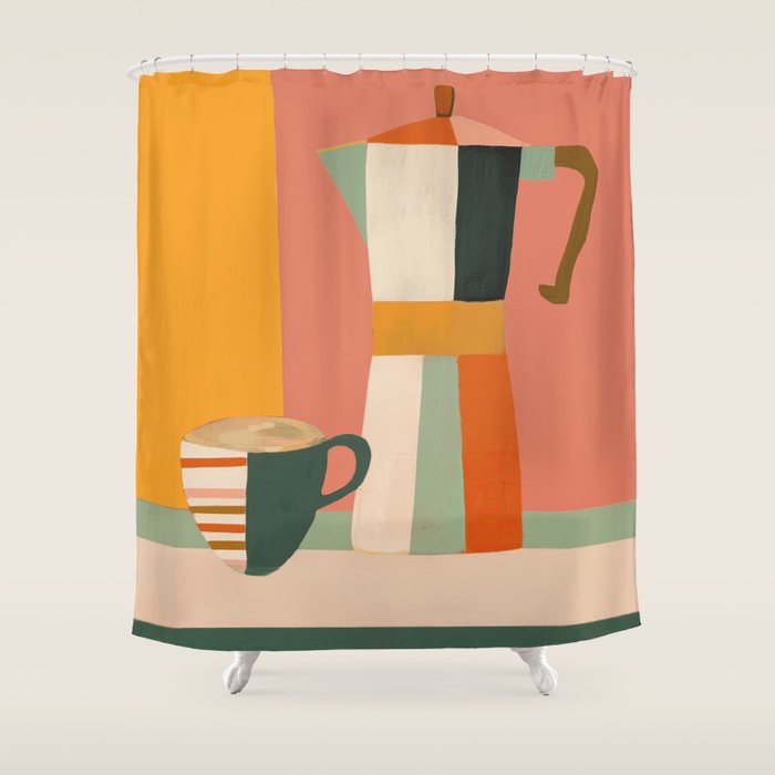 Sunset Moka Shower Curtain Gallery Image 1