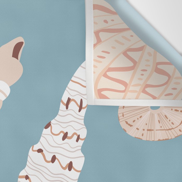 Vintage sea shell flat illustration pattern Wall Tapestry Gallery Image 3
