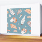 Vintage sea shell flat illustration pattern Wall Mural Gallery Image 2