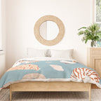 Vintage sea shell flat illustration pattern Duvet Cover Gallery Image 3