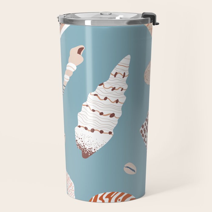 Vintage sea shell flat illustration pattern Travel Mug Gallery Image 2