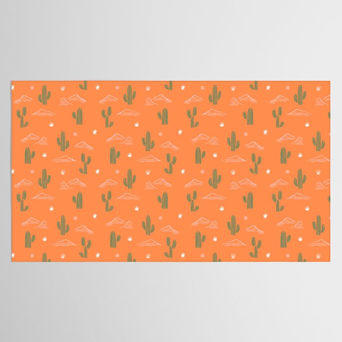 Retro cactus plant art pattern Tablecloth Gallery Image 2