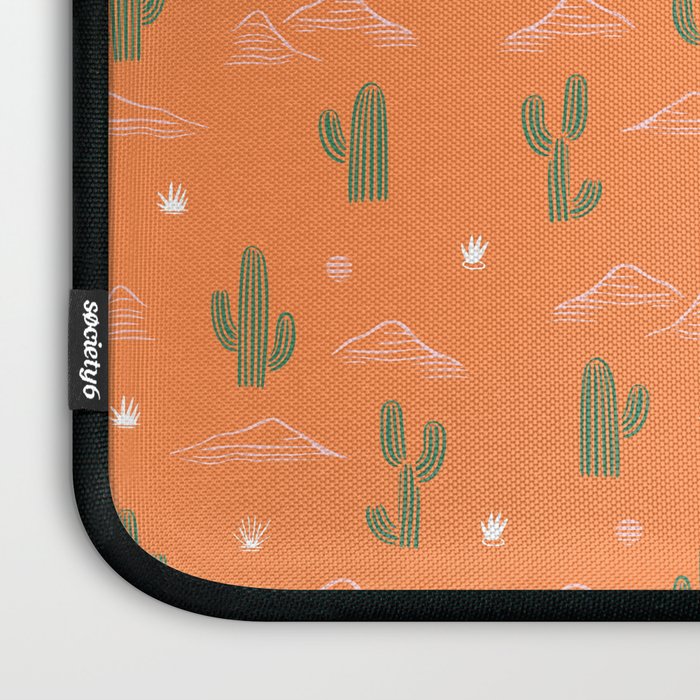 Retro cactus plant art pattern Laptop Sleeve Gallery Image 3