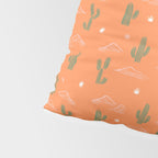 Retro cactus plant art pattern Pillow Sham Gallery Image 4