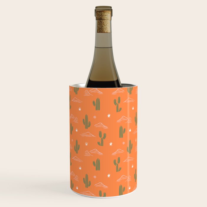 Retro cactus plant art pattern Wine Chiller Gallery Image 2