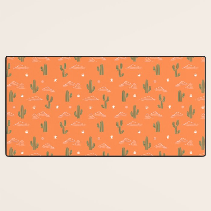 Retro cactus plant art pattern Desk Mat Gallery Image 3