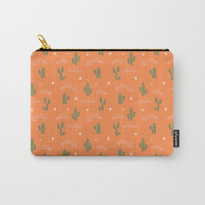 Retro cactus plant art pattern Carry All Pouch Gallery Image 1