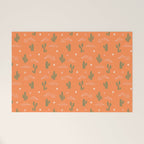 Retro cactus plant art pattern Welcome Mat Gallery Image 1