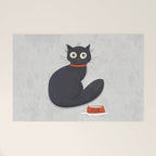 Black Silly Cat  Welcome Mat Gallery Image 1
