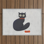 Black Silly Cat  Outdoor Rug Gallery Image 1