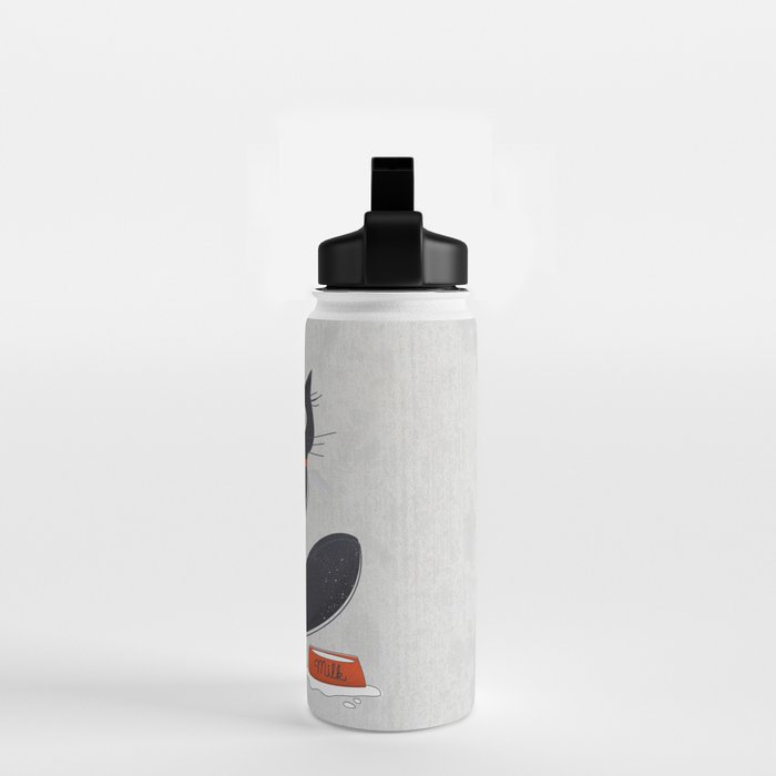 Black Silly Cat  Water Bottle Gallery Image 2