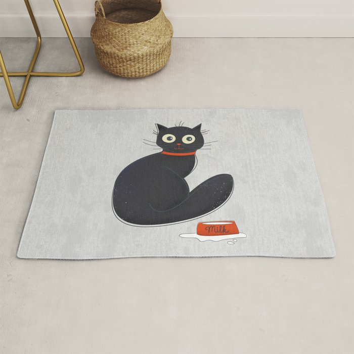 Black Silly Cat  Rug Gallery Image 1