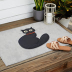 Black Silly Cat  Outdoor Rug Gallery Image 2