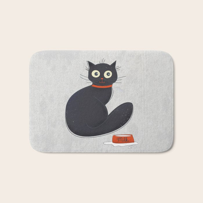 Black Silly Cat  Bath Mat Gallery Image 1