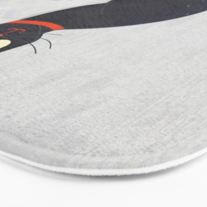 Black Silly Cat  Bath Mat Gallery Image 3