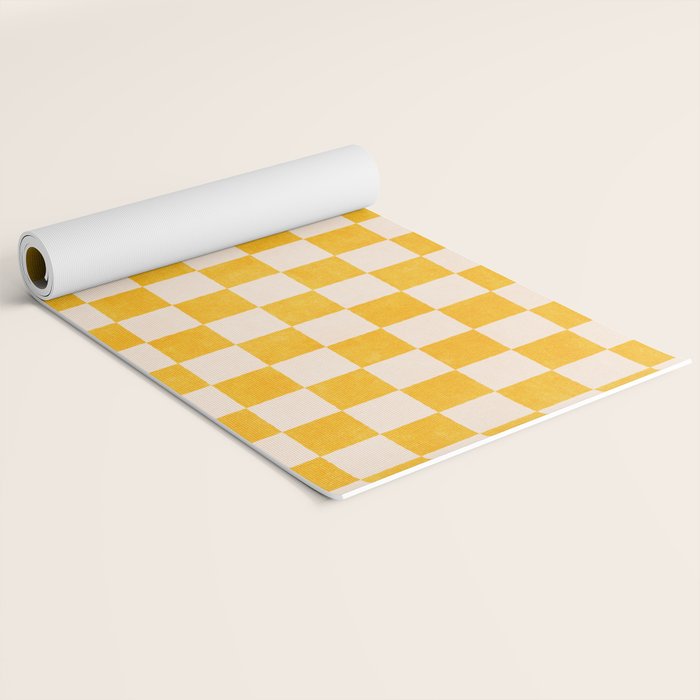CHECKER - 001 - Goldenrod Yoga Mat Gallery Image 2