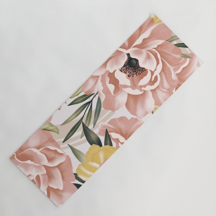 Big pink bouquet flowers S Yoga Mat Gallery Image 1